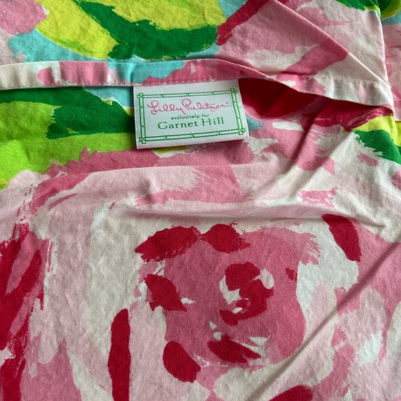 Garnet Hill Pink and Green Floral Lilly Pulitzer “First impressions” sham - Picture 3 of 3